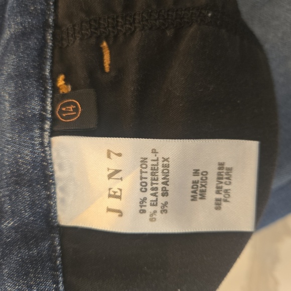 7 For All Mankind Jen 7 Ankle Straight Stretch Medium Wash Blue Size 14 - Picture 8 of 9